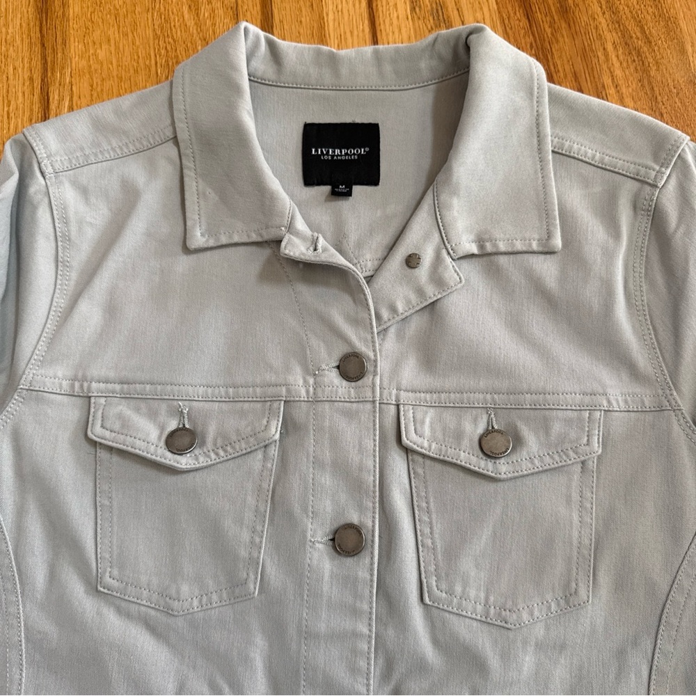 LIVERPOOL Jeans Company Gray Jacket Button Up Womens Size Medium Stretch - Picture 4 of 7